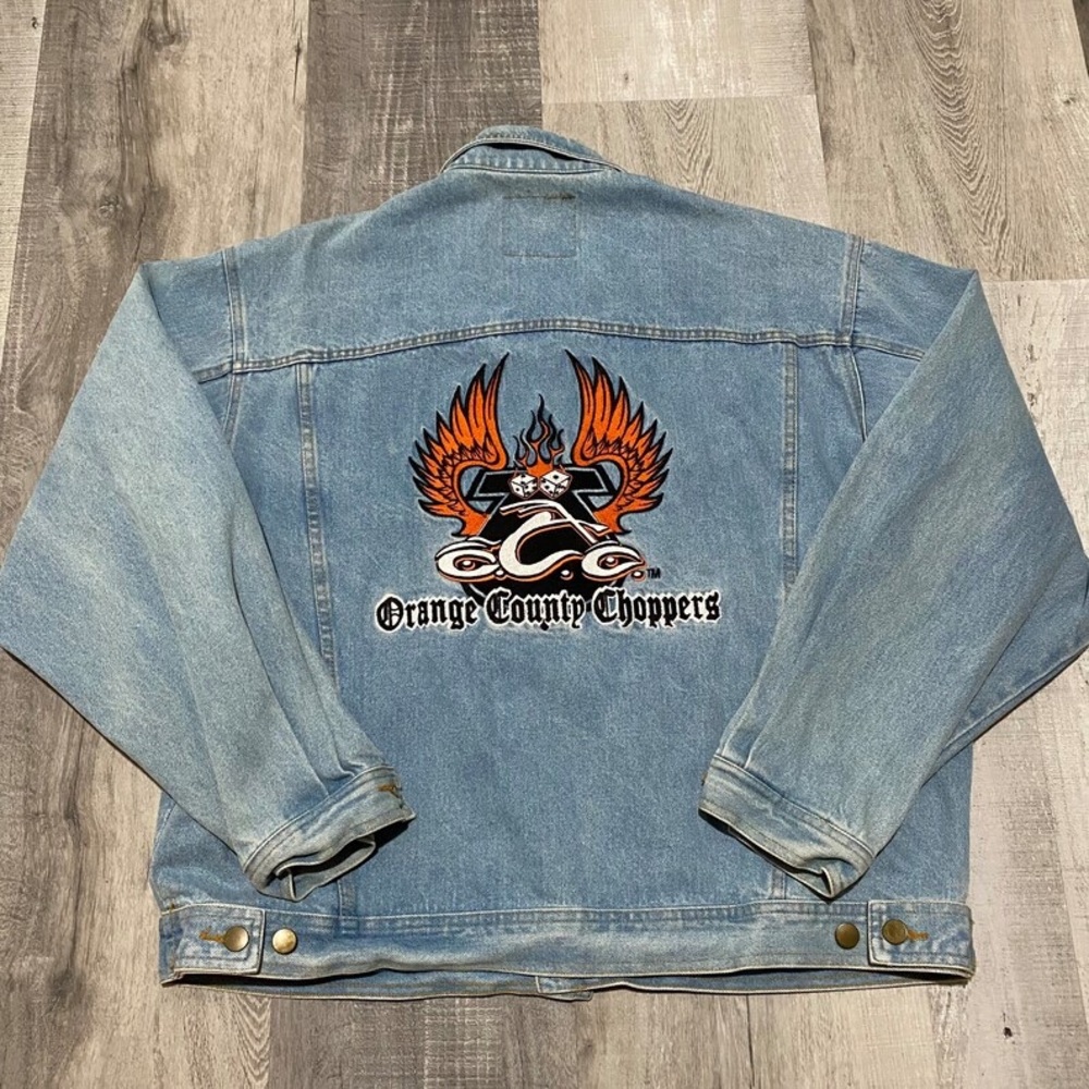 Vintage Authentic Original Orange County Choppers Denim Embroidered Jean Jacket - Picture 3 of 17